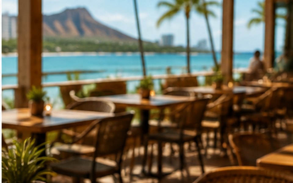Lulu's Waikiki editorial mood illustration for Honolulu