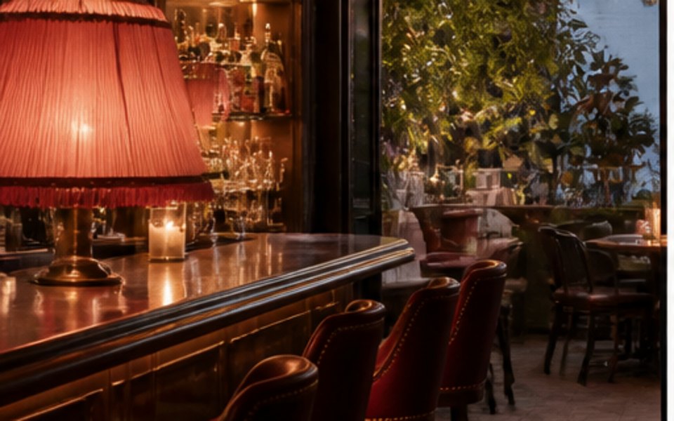 Jack Rose Dining Saloon editorial mood illustration for Washington