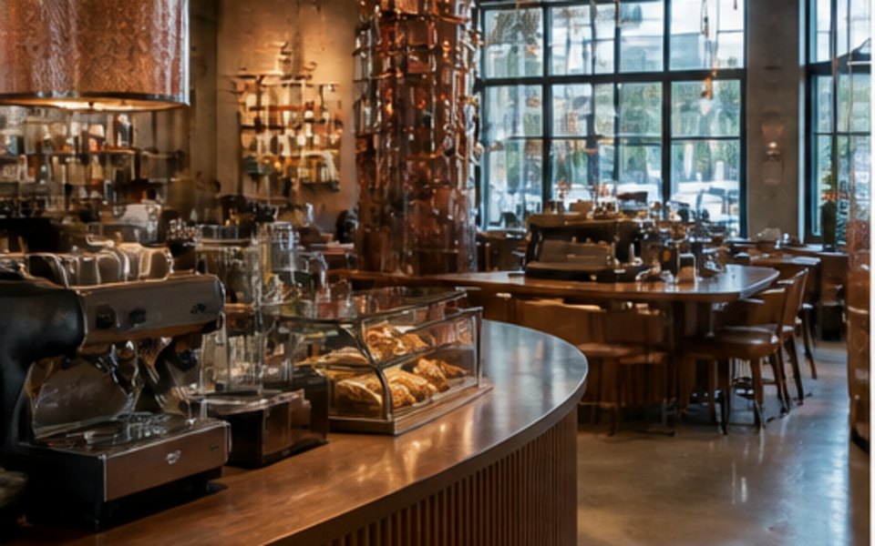 Starbucks Reserve Roastery editorial mood illustration for Chicago