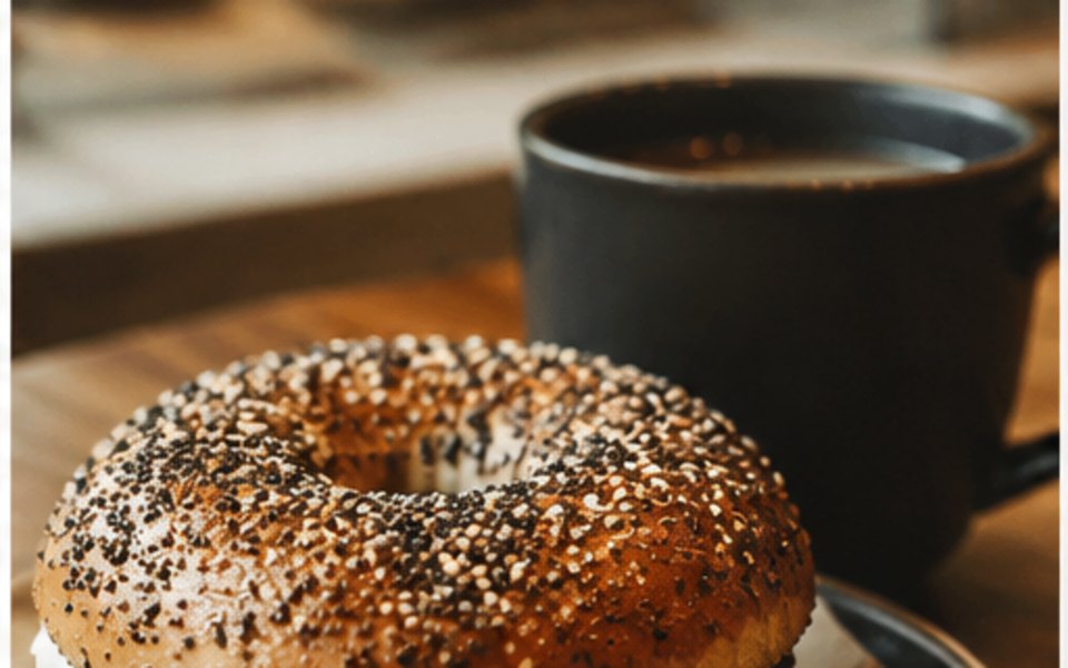 GRIND THE NYC COFFEE SHOP & BAGEL HOUSE editorial mood illustration for New York City