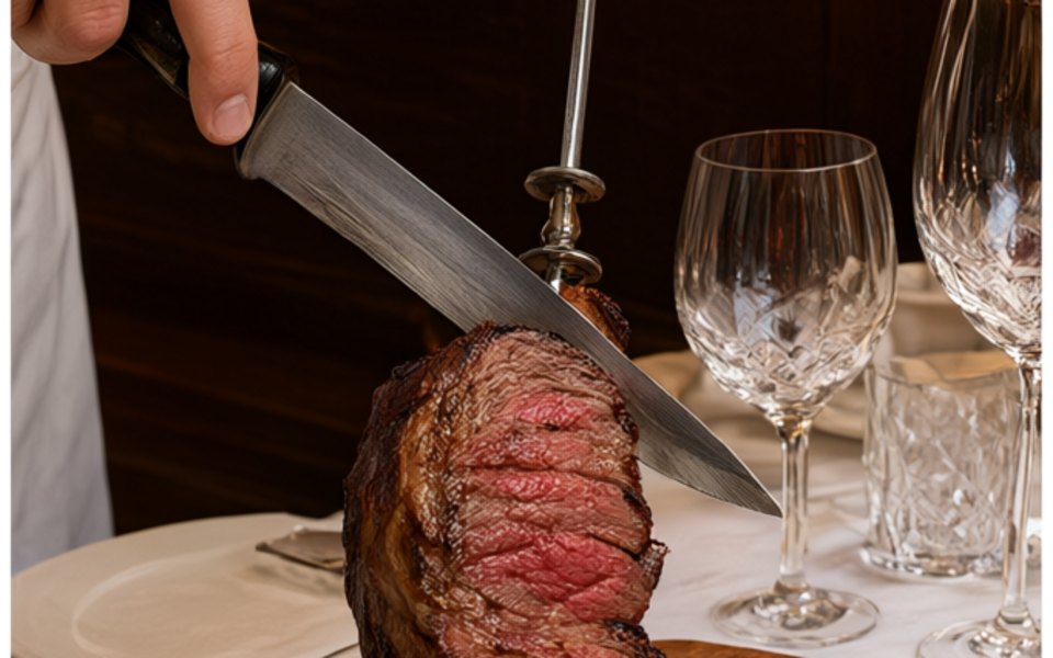 Fogo de Chão Brazilian Steakhouse editorial mood illustration for Albuquerque
