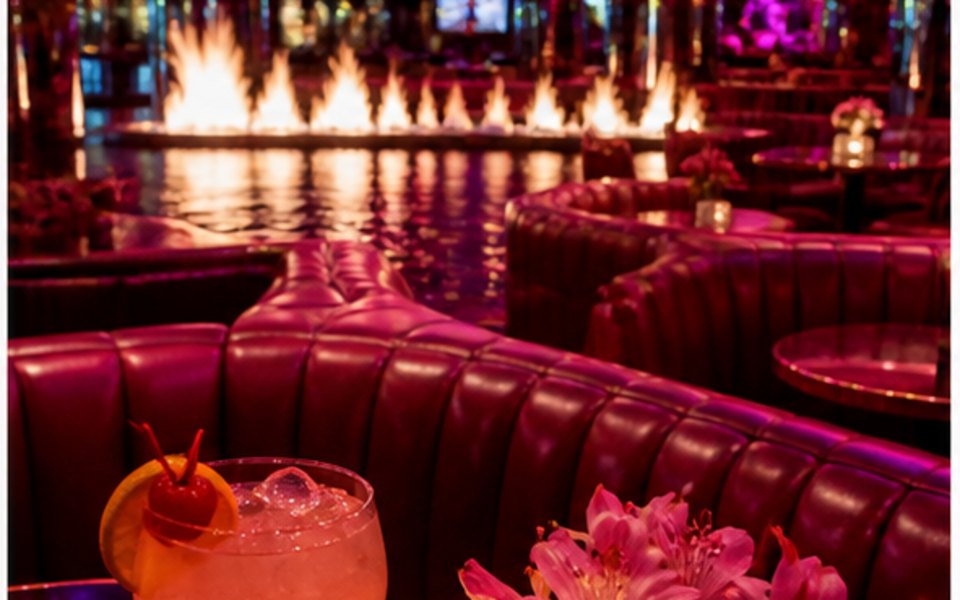 Peppermill Restaurant and Fireside Lounge editorial mood illustration for Las Vegas