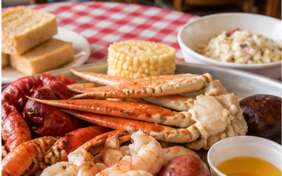 Deanie's Seafood Restaurant in the French Quarter editorial mood illustration for New Orleans
