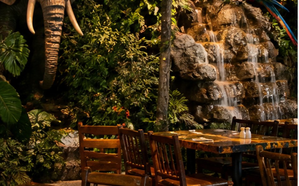 Rainforest Cafe editorial mood illustration for Orlando