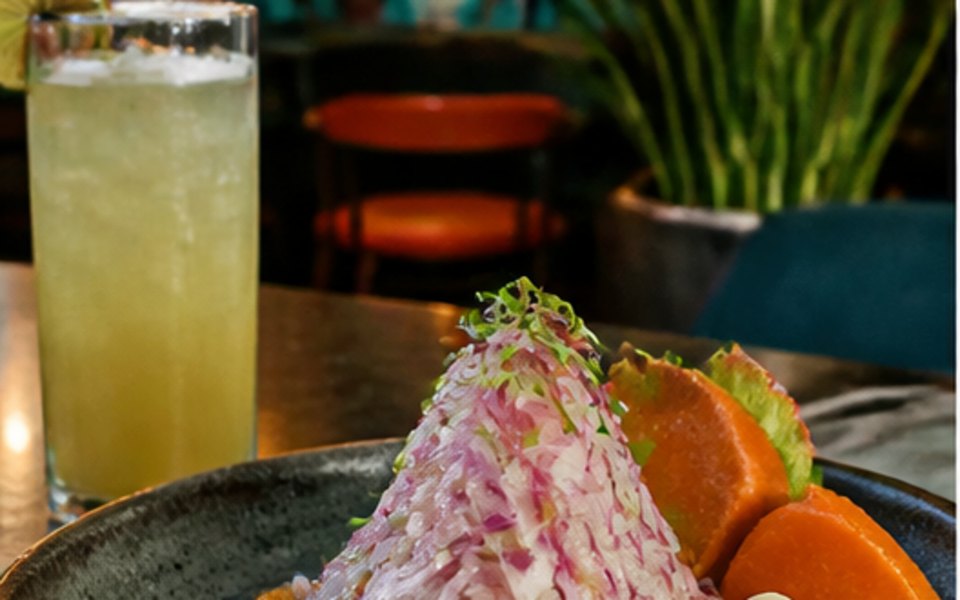 Pisco y Nazca Ceviche Gastrobar editorial mood illustration for Washington