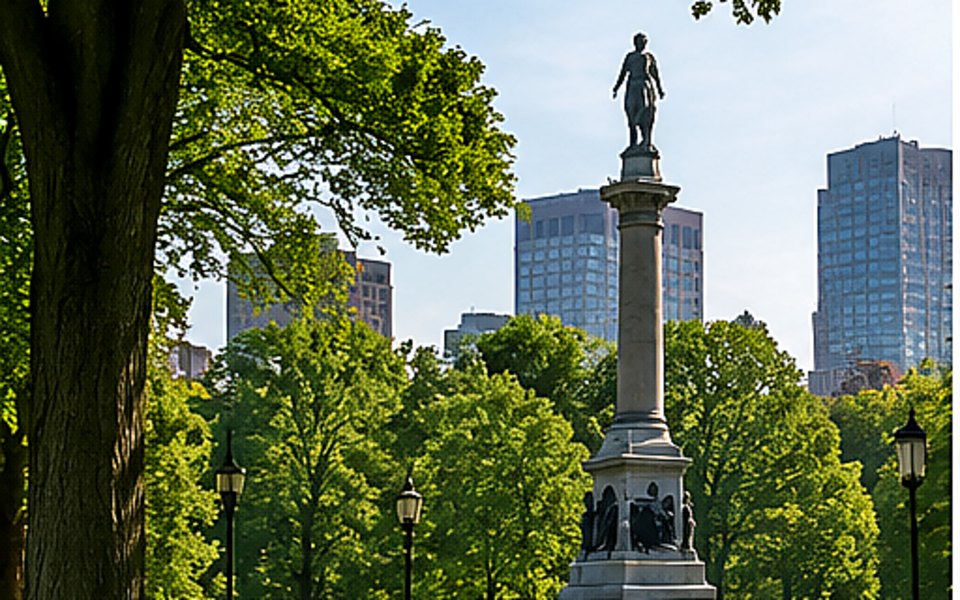 Boston Common editorial mood illustration for Boston