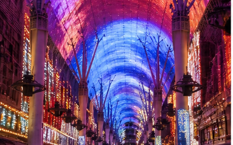Fremont Street Experience editorial mood illustration for Las Vegas