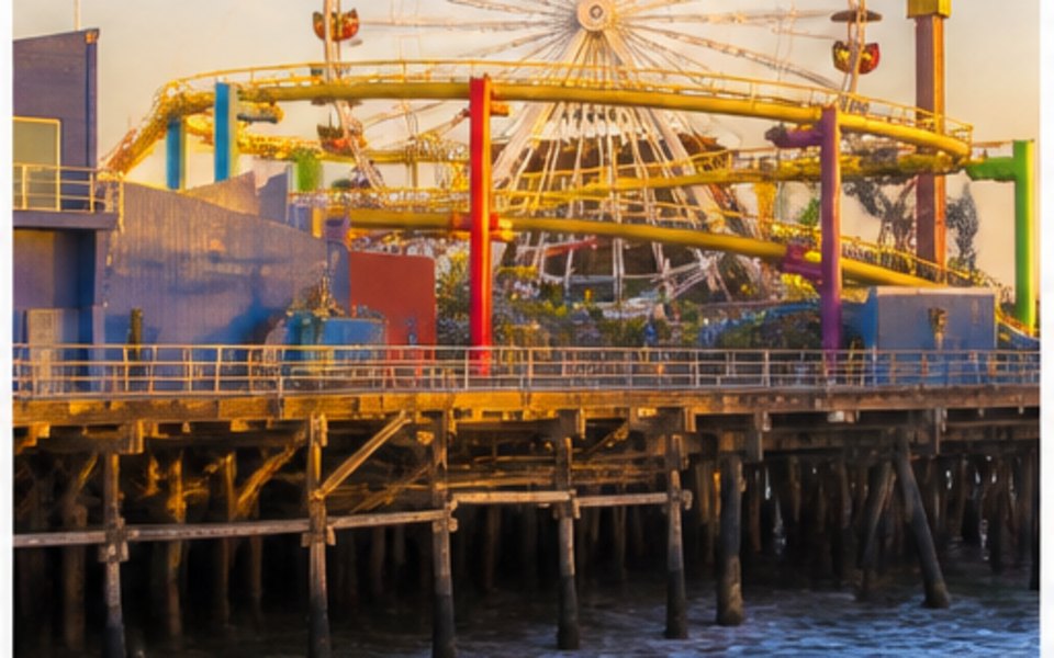 Santa Monica Pier editorial mood illustration for Los Angeles