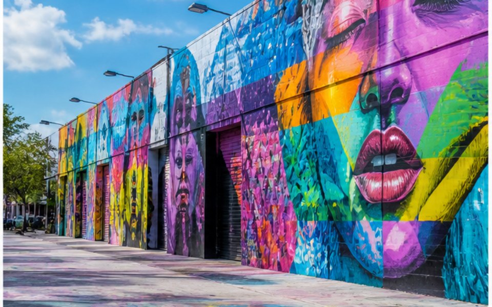 Wynwood Walls editorial mood illustration for Miami
