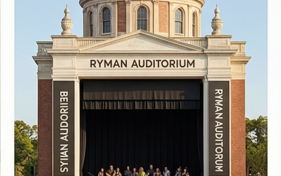 Ryman Auditorium editorial mood illustration for Nashville
