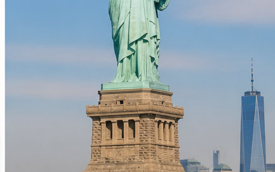 Statue of Liberty editorial mood illustration for New York City