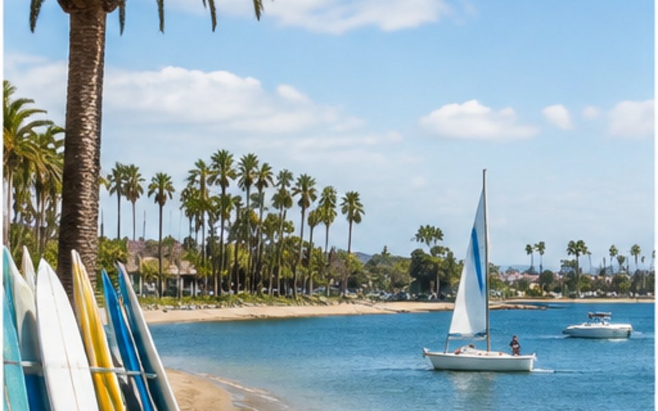 Mission Bay Park editorial mood illustration for San Diego