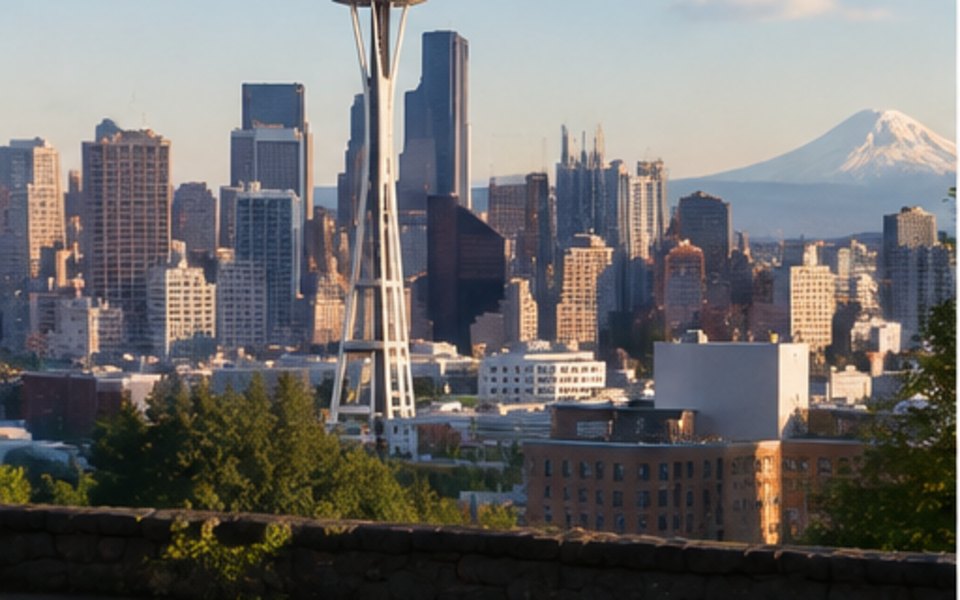 Kerry Park editorial mood illustration for Seattle